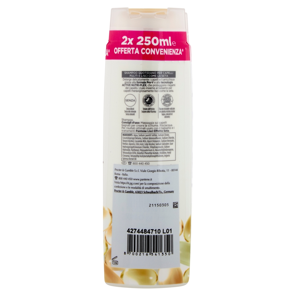 Pantene Pro-V Lisci Effetto Seta Shampoo Active Nutri-Plex 2 x 250 ml